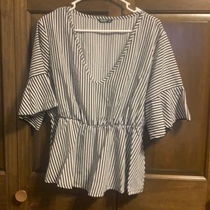 NWOT SHEIN ‘Curve’ Black and White Striped Top